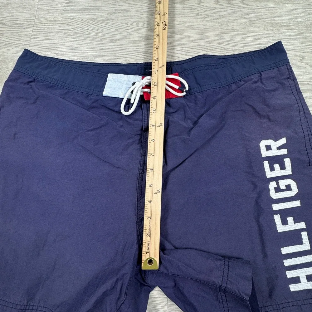 Tommy‎ Hilfiger Mens Lined Swim Trunks Board Shorts Blue/Purple XXL Drawstring